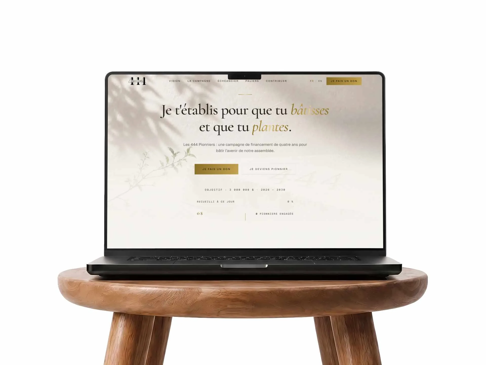 444 Pionniers website mockup