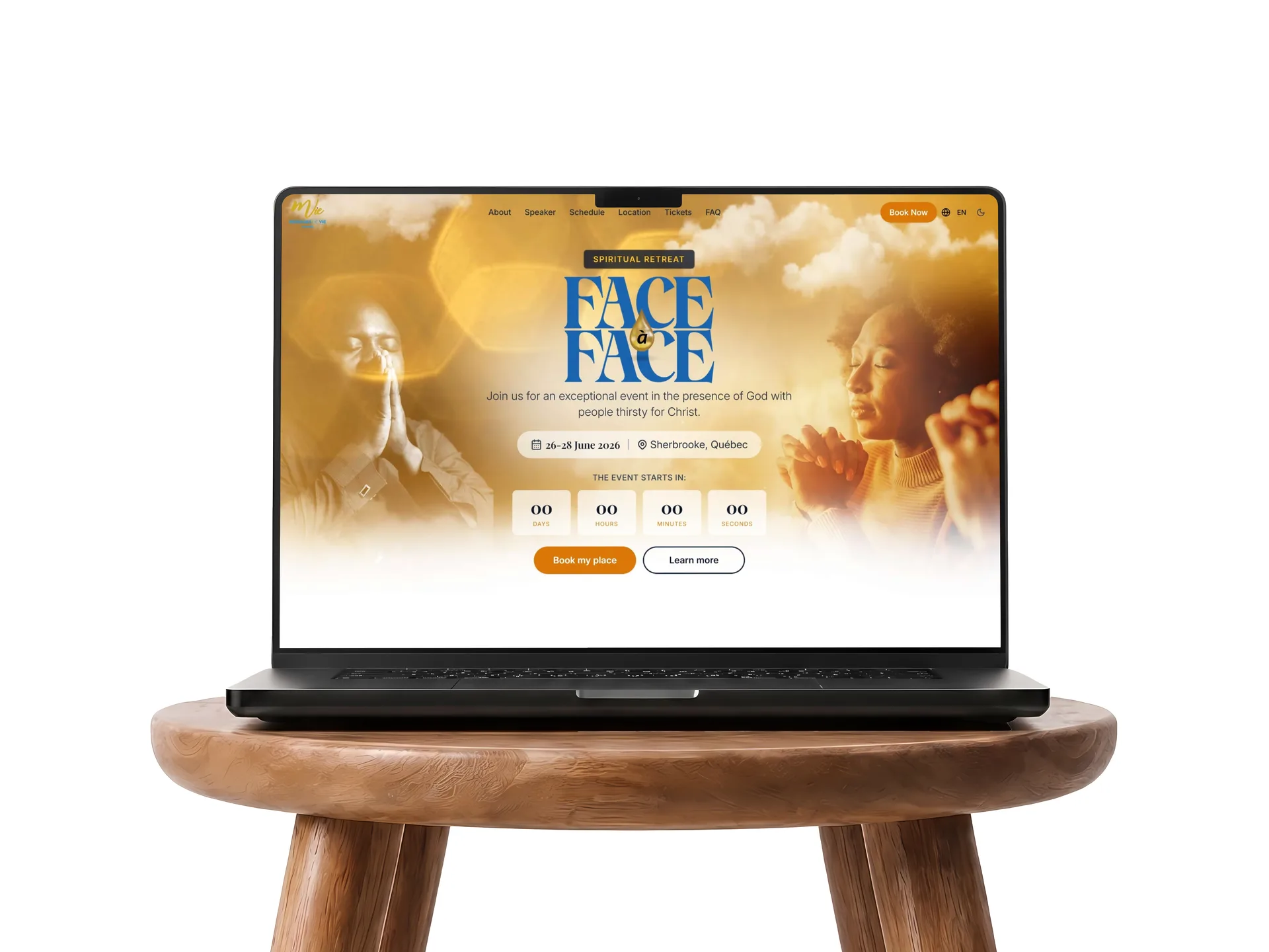 Retraite face à face website mockup