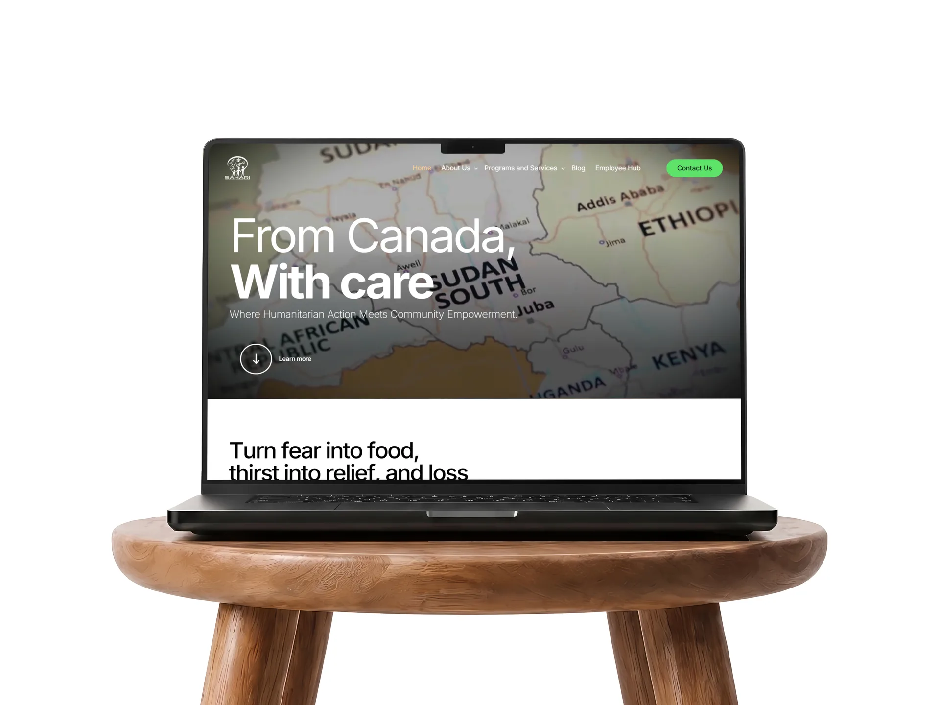 Sahari website mockup