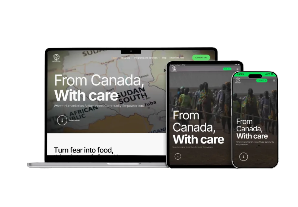 The Sahari site on laptop, tablet, and phone