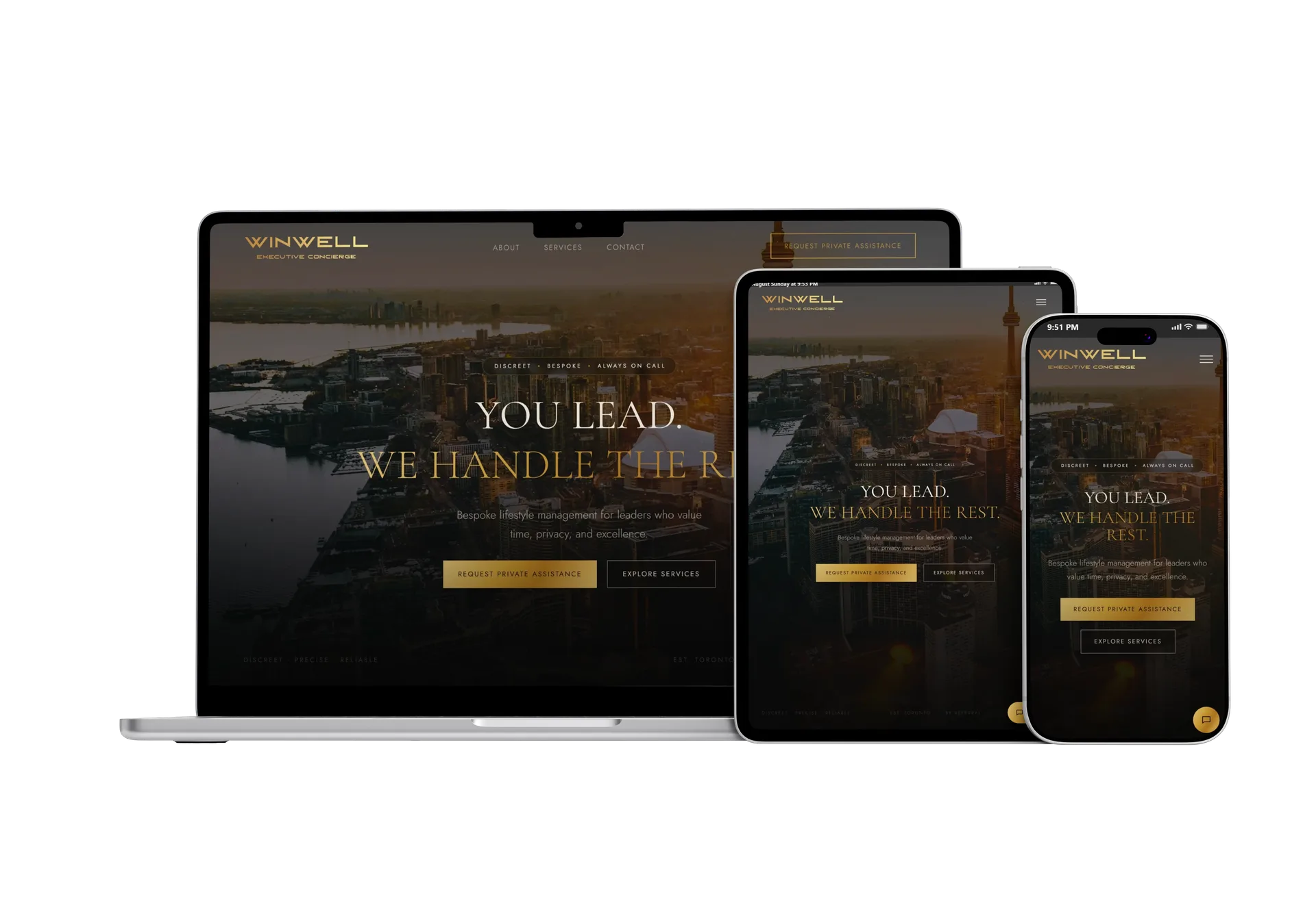 The Winwell site on laptop, tablet, and phone